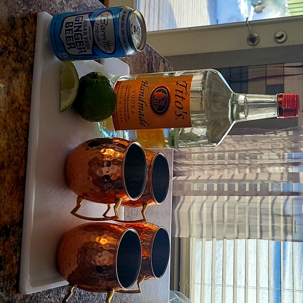 Set of 4 copper Moscow mule cups